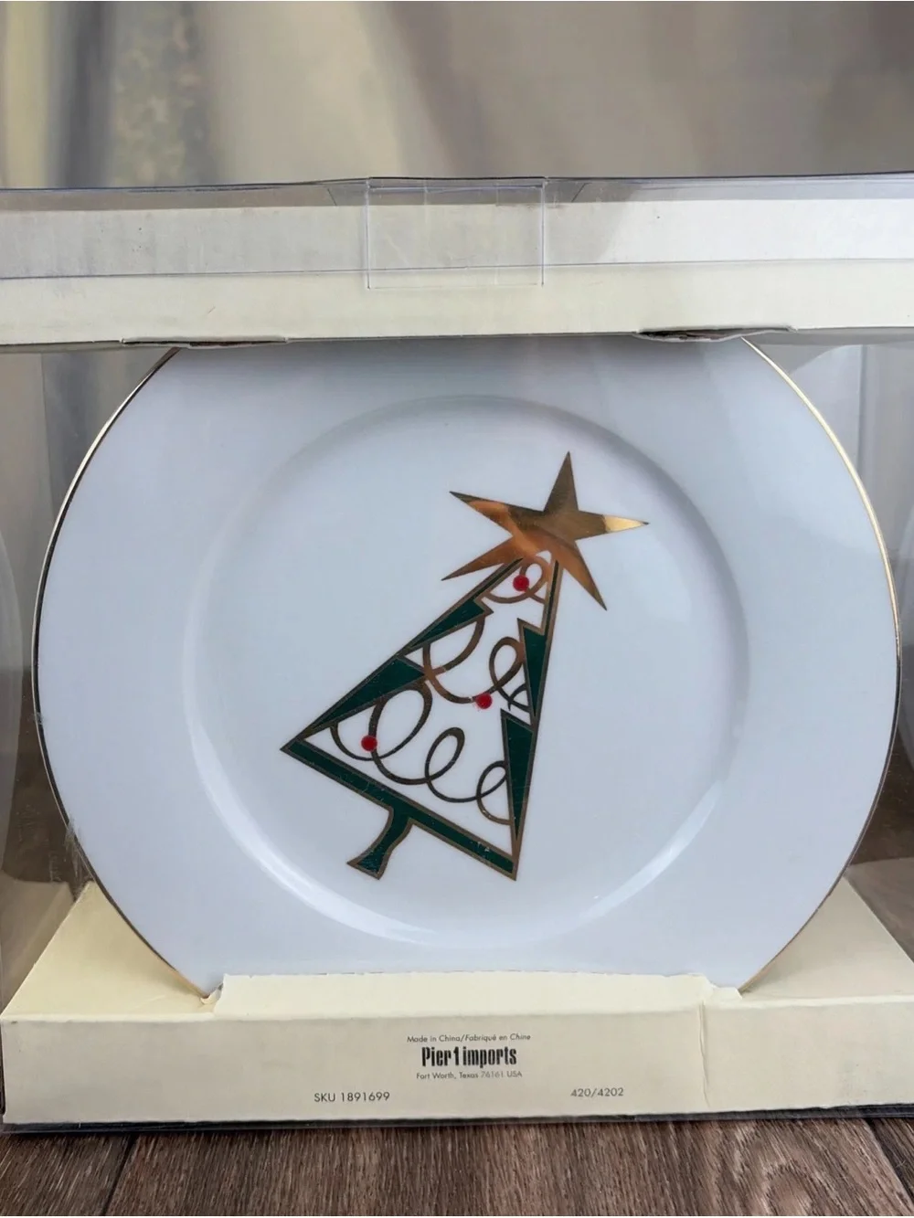 Set of 4 Pier 1 Green & Red 7